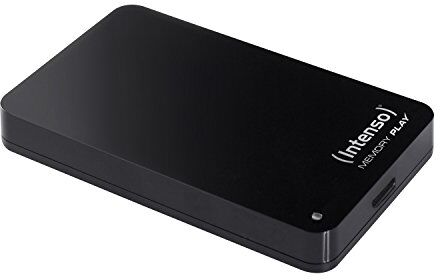 Intenso 6021480 Memory Play Portable Hard Drive 2TB Hard Drive portatile esterno 2,5 pollici, 5400 giri/min, 8 MB di cache, USB 3 con supporto TV, colore: Nero