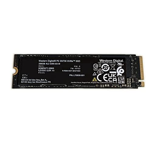 Western Digital Unità SSD da gioco SN730 da 256 GB, colore: Nero L70938-001 M.2 2280 PCIe Gen3 x4 NVMe SDBPNTY-256G per Dell HP Omen Victus Lenovo Laptop Laptop Ultrabook desktop