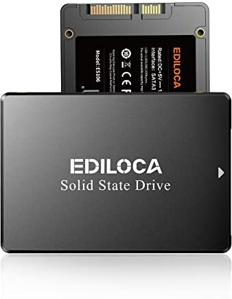 Ediloca ES106 256GB SSD SATA III 2.5" 3D NAND Disco Rigido Interno, Fino a 550MB/s Lettura, Aggiorna Memoria PC o Laptop e Archiviazione (Nero)