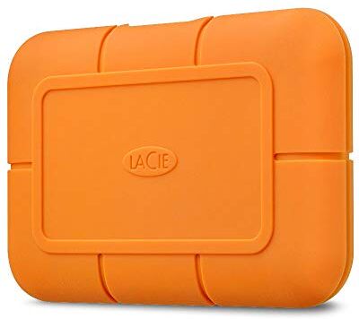 LaCie Rugged SSD, 2TB, SSD Esterno, USB-C Thunderbolt 3, Resistenza all'Acqua, alla Polvere, Mac, PC, incl. USB-C senza cavo USB-A, 5 anni Rescue Services (STHR2000800)