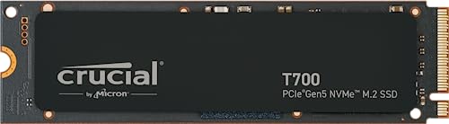 Crucial T700 4TB Gen5 NVMe M.2 SSD Fino a 12.400 MB/s DirectStorage Abilitato CT4000T700SSD3 Gioco, Fotografia, Video Editing e Design Unità a Stato Solido Interna