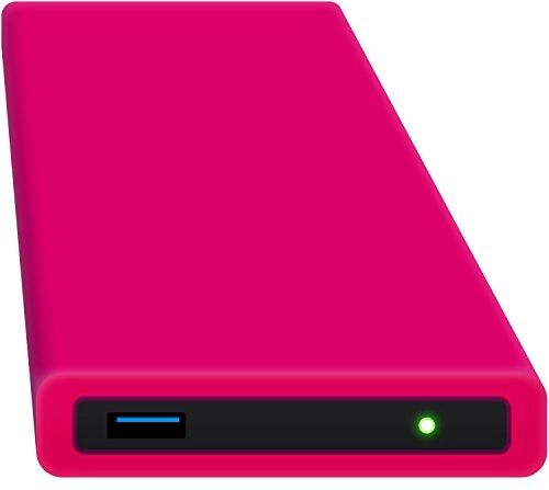 Digittrade HipDisk, hard disk esterno da 63,5 mm, USB 3.0 in alluminio con cover in silicone per SATA HDD e SSD antiurTB idrorepellente Rosa Pink 500 GB SSD