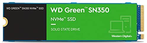 Western Digital Green SN350 da 500 GB, NVMe SSD Gen3 PCIe, QLC, M.2 2280, con velocità di lettura da 2400 MB/s e velocità di scrittura fino a 1500 MB/s