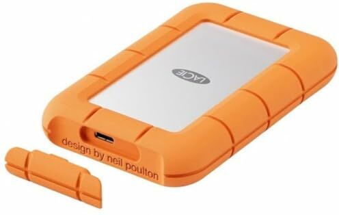 LaCie Rugged Mini esterno SSD 1TB, 40 Gb/s, 2.000 MB/s, compatibile con PC / Mac / iPad / Thunderbolt 4 u. 3, incl. 3 anni Rescue Service, Modelno.: STMF1000400