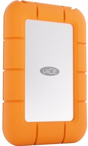 LaCie Rugged Mini esterno SSD 4TB, 40 Gb/s, 2.000 MB/s, compatibile con PC / Mac / iPad / Thunderbolt 4 u. 3, incl. 3 anni Rescue Service, Modelno.: STMF4000400