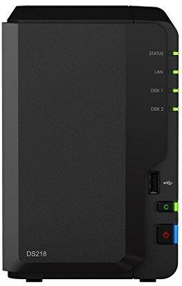 Synology DiskStation DS218 Bundle con 2 dischi rigidi Seagate Ironwolf, integrato e pronto all'uso (2 x 12 TB Seagate Ironwolf), colore: Nero