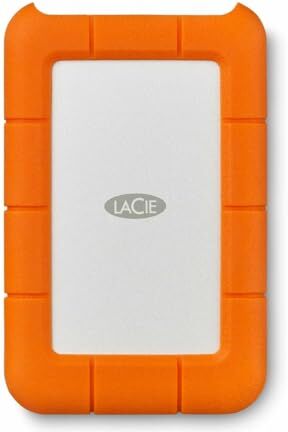 LaCie Rugged Mini esterno SSD 2TB, 40 Gb/s, 2.000 MB/s, compatibile con PC / Mac / iPad / Thunderbolt 4 u. 3, incl. 3 anni Rescue Service, Modelno.: STMF2000400