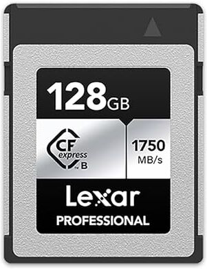 Lexar CFexpress Professional 128GB, Tipo B, 1000MB/s, per registrare video 4k, Serie Silver, Grigio