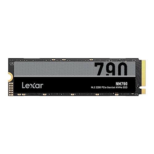 Lexar NM790 SSD Interno 4TB, M.2 2280 PCIe Gen4x4 NVMe SSD, Fino a 7400MB/s in Lettura, 6500MB/s in Scrittura, Disco a Stato Solido per PS5, PC, laptop e giocatori (LNM790X004T-RNNNG)