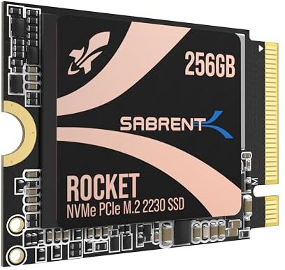 Sabrent SSD 256GB, SSD Interno, SSD NVMe PCIe 4.0 M.2 2230, Gen 4, Compatibile con Steam Deck, ROG Ally, Surface Pro, PC, NUCs e Laptop, fino a 800.000 IOPS, Rocket 2230 (SB-2130-256)