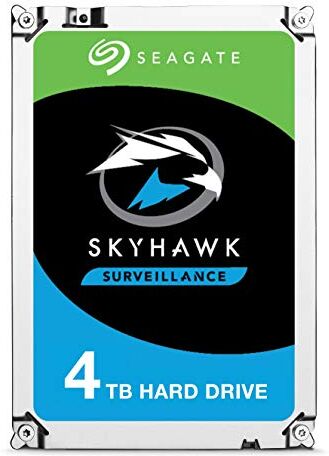 Seagate Monitoraggio Skyhawk Hard Drive 7200 HDD 4TB 7200 RPM Serial ATA SATA 6Gb/s 64MB Cache/3.5"/3.5 24 x 7 Tempo di funzionamento Blk