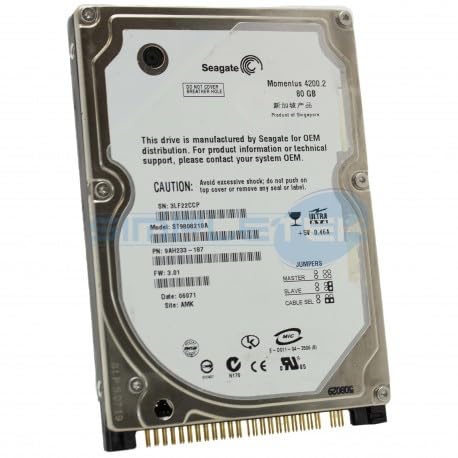 Seagate ST9808210A Disco rigido da 80 GB, IDE ATA da 2,5", 4200 RPM, 8 MB