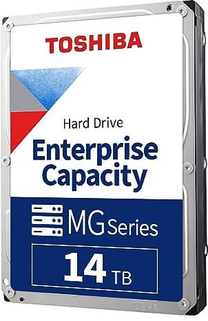 Toshiba 14TB Enterprise Internal Hard Drive – MG Series 3.5' SATA HDD Mainstream server and storage, 24/7 Reliable Operation, Hyperscale and cloud storage (MG07ACA14TE)