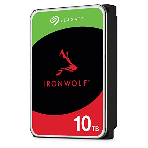 Seagate IronWolf, 10 TB, Disk Interno NAS, SATA da 6 Gbit/s, CMR 3,5", 7.200 giri/min, cache 256 MB, NAS RAID, 3 anni Rescue Services (ST10000VN000)