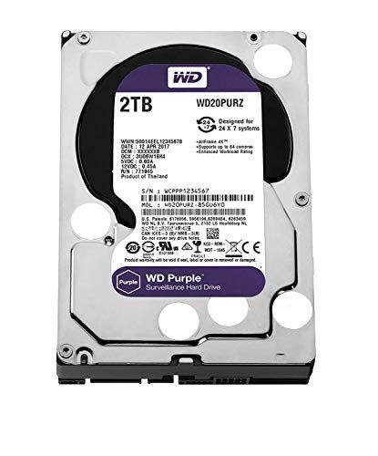 Western Digital Purple HDD Interno 2000 GB, SATA III, 6000 Mbit/s, 5400 rpm, 64 MB, 3.50 Pollici