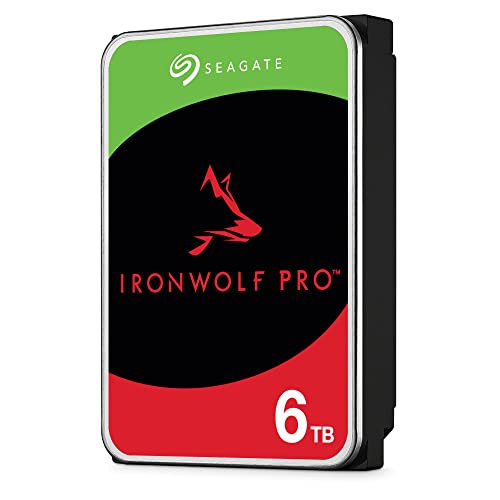 Seagate IronWolf Pro, 6TB, Hard Disk SATA da 6GBit/s, HDD, CMR 3,5" 7.200 RPM, Cache da 256 MB per NAS con Sistema RAID, 3 anni Rescue Services (ST6000NE000)