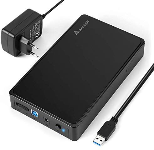 SALCAR USB 3.0 Enclosure per disco rigido esterno per 3.5 pollici SATA SSD e HDD Dischi Rigidi, con 12 V 2 a alimentazione teilomp compatibile