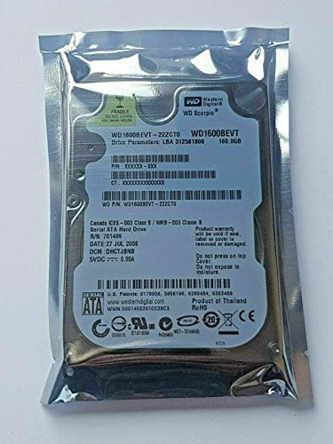 Wester Disco rigido da 160 GB SATA WD1600BEVT-22ZCT0 5400 RPM 8 MB 2.5