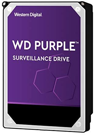 Western Digital 10 TB WD Purple WD1011PURZ, 3,5 "HDD di sorveglianza AV, SATA III 6 Gb/s, 7200 rpm, 256 MB di cache, NCQ, OEM