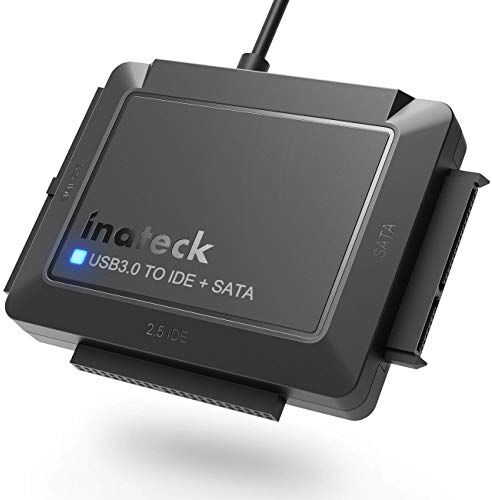 Inateck USB 3.0 a IDE/SATA Lettore di Dischi rigidi Esterni Applicabile a HDD/SSD da 2,5"/3,5", Adattatore da IDE a USB con Alimentatore 12V/2A, SA03001