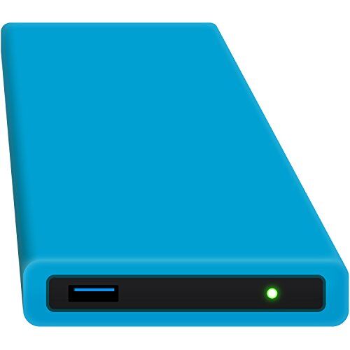 Digittrade HipDisk, hard disk esterno da 63,5 mm, USB 3.0 in alluminio con cover in silicone per SATA HDD e SSD antiurTB idrorepellente Blau 120GB SSD