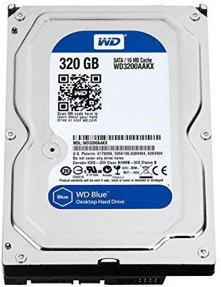 Western Digital WD3200AAKX Blu Hard Disk Desktop da 320 GB, 7200 RPM, SATA 6 GB/s, 16 MB Cache, 3.5 " (Ricondizionato)