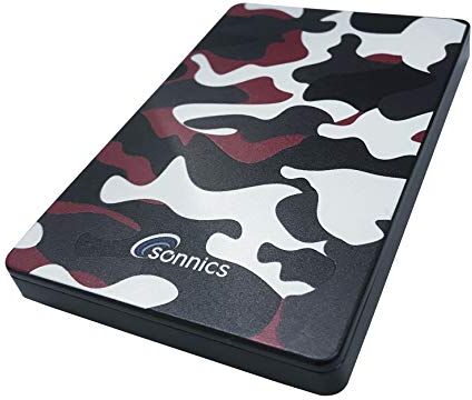 Sonnics 500GB Tipo C USB 3.1 Esterni Portatile Hard-Disk per Finestre PC, Mac, Smart TV, XBOX ONE/Serie X & PS4 /PS5, Rosso Camo