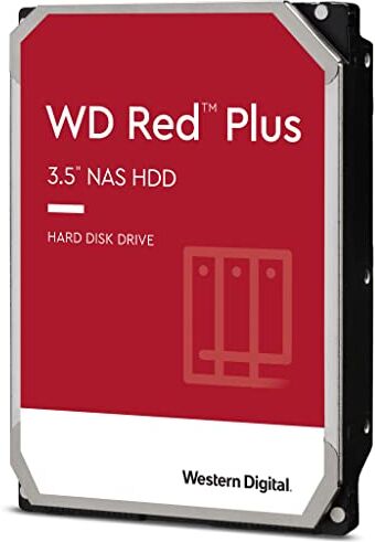 Western Digital Red Plus 2TB NAS 3.5" Disco rigido interno Classe 5400 RPM, SATA 6 Gb/s, CMR, 128MB di cache