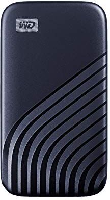 Western Digital My Passport Portable SSD 500GB with NVMe Technology, USB-C, Read Speeds of up to 1050MB/s & Write Speeds of up to 1000MB/s. Works with PC, Xbox, PlayStation Midnight Blue