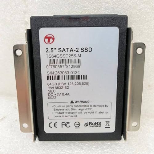 Generic TS64GSSD25S-M per Transcend 263063-0124 SATA-2 SSD 64 GB 2.5" Unità a stato solido industriale