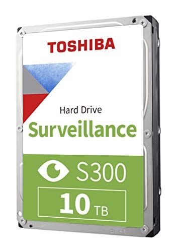 Toshiba Disco rigido interno S300 da 10 TB di sorveglianza da 3,5", CMR SATA 6 Gb/s, 7200 giri/min, 256 MB di cache HDWT31AUZSVAR