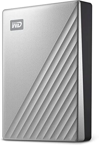 Western Digital 5TB My Passport Ultra for Mac HDD portatile USB-C con software per gestione di dispositivi, backup e protezione tramite password funziona con PC, Xbox X, Xbox S, PS4 and PS5 Argento