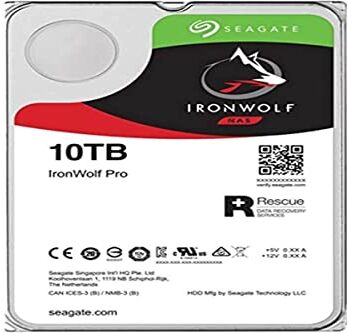 Seagate IronWolf Pro, 10 TB, Disk Interno NAS, SATA da 6 Gbit/s, CMR 3,5", 7.200 giri/min, cache 256 MB, NAS RAID, 3 anni Rescue Services (ST10000NE000)