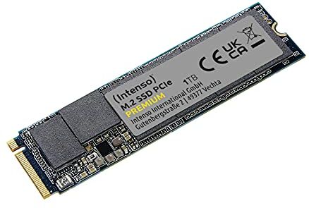 Intenso 3835460 SSD 1 TB M.2 SSD PCIe Premium, fino a 2100 MB/s, (PCI Express Gen.3x4 NVMe 1.3, Solid State Drive)