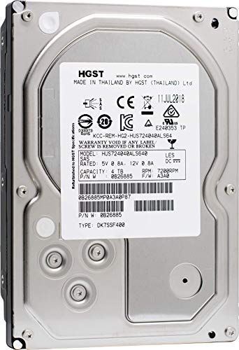 HGST Ultrastar 7K4000 4TB 7200 RPM 512n SAS 6Gb/s 3,5" 64MB HDD Enterprise Hard Disk HUS724040ALS640 (0B26885) (rinnovato)