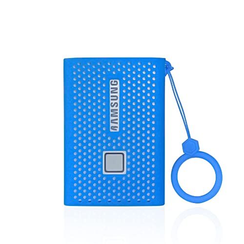 Generic Custodia da viaggio in silicone per Samsung T7 Press Portable SSD 500GB 1TB 2TB Unità allo stato solido esterne (Blue)