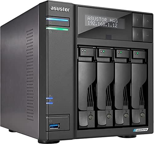 Asustor Lockerstor 4 Gen 2 AS6704T   4 Bay NAS Netzwerkspeicher Gehäuse, Quad Core 2.0GHz CPU, 4 M.2 PCIe 3.0 ssd Slot, 2 2.5GbE Port, 4GB RAM DDR4