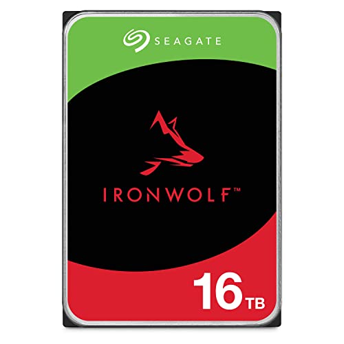 Seagate IronWolf, 16TB, Hard Disk SATA da 6GBit/s, HDD, CMR 3,5" 7.200 RPM, Cache da 256 MB per NAS con Sistema RAID, 3 anni Rescue Services (ST16000VN001)