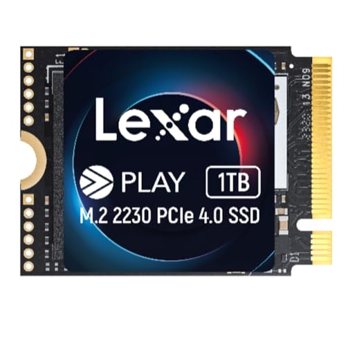 Lexar PLAY 2230 PCIe 4.0 1TB SSD Interno, SSD M.2 PCIe Gen4x4, fino a 5200MB/s in lettura, 4700MB/s in scrittura, unità a stato solido interna compatibile Steam Deck, ASUS ROG Ally (LNMPLAY001T-RNNNG)