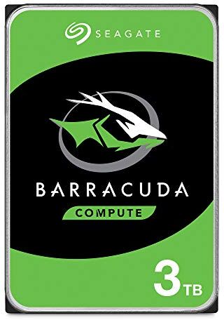 Seagate BarraCuda, 3 TB, Unità Disco Interna, Unità SATA da 6 GBit/s, 3,5", 7.200 RPM, Cache da 64 MB per PC Desktop (ST3000DM008)