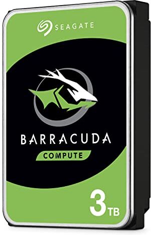 Seagate BarraCuda, 3 TB, Hard Disk Interno, SATA da 6 GBit/s, 3,5", 7.200 RPM, Cache da 64 MB per PC Desktop (ST3000DM007)