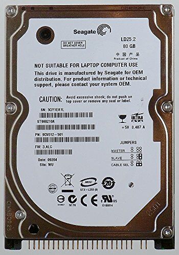 Seagate Hard disk 2,5" ide interno 80Gb IDE/ATA/PATA 5400rpm