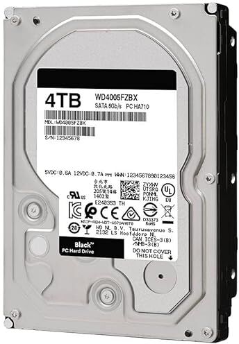 Generic HDD Per Nero 4 TB 3.5 "SATA 6 Gb/s 256 MB 7200 RPM Per Disco Rigido Interno Per Desktop Computer HDD Per WD4005FZBX