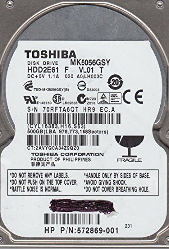 Toshiba MK5056GSY 2.5" 500 GB Seriale ATA II