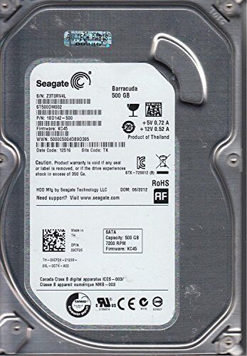 Seagate ST500DM002, Z3T, TK, PN 1BD142-500, FW KC45, disco rigido SATA 3.5 da 500 GB