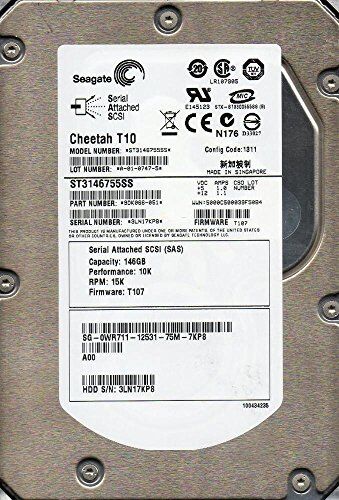 Seagate Cheetah T10 ST3146755SS 146 GB 15.000 RPM Disco rigido SAS da 16 MB