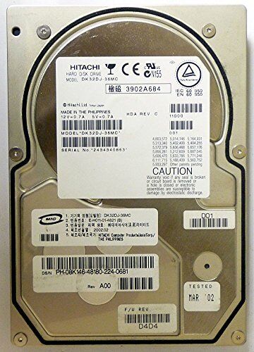 Hitachi 36GB HDD  DK32DJ-36MC U160 SCSI 10K ID8621