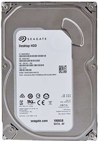 Seagate Barracuda ST1000DM003 Hard disk interno 1TB 7200 RPM 64MB Cache SATA 6.0Gb/s 3.5in (Ricondizionato)