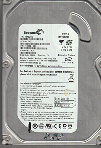 Seagate ST3160815AV, 9RA, TK, PN 9EM032-501, FW 3.ACF, 160GB IDE 3.5 Hard Drive