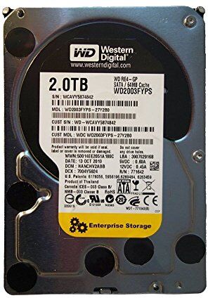 Western Digital 2003FYPS RE4 Hard drive interno da 2 TB, 3,5", 7200 rpm, SATAII